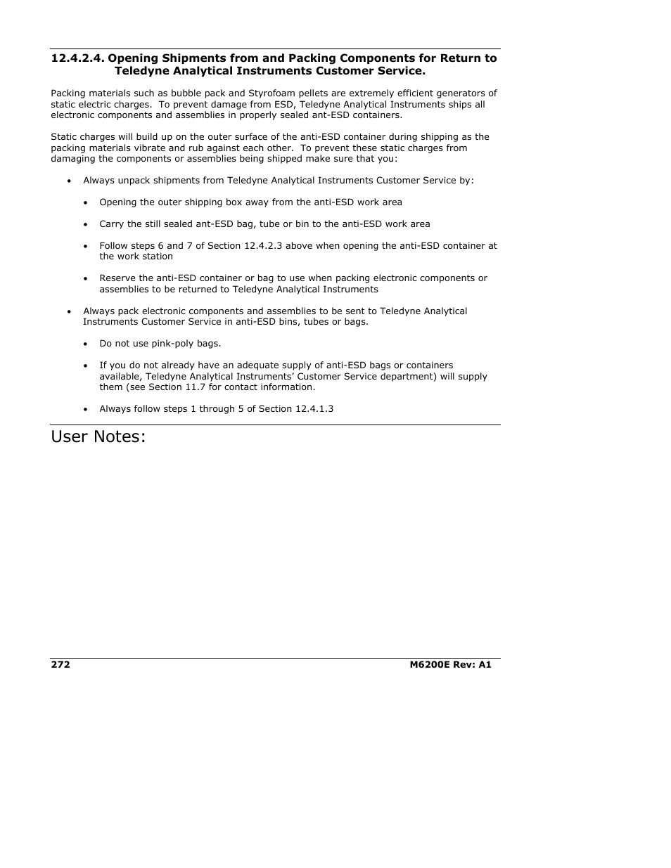 Teledyne 6200E - Sulfides Analyzer User Manual | Page 272 / 306