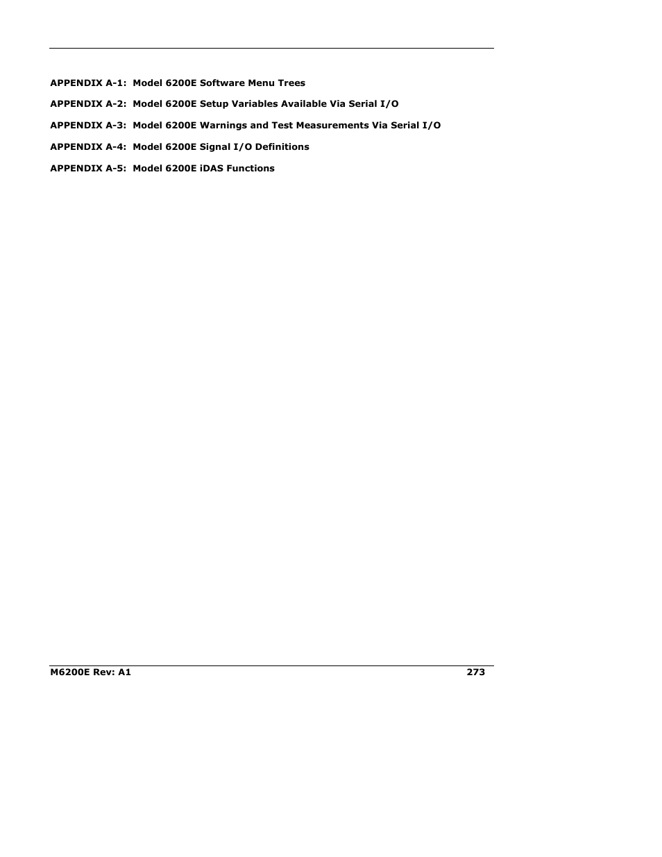 Teledyne 6200E - Sulfides Analyzer User Manual | Page 273 / 306