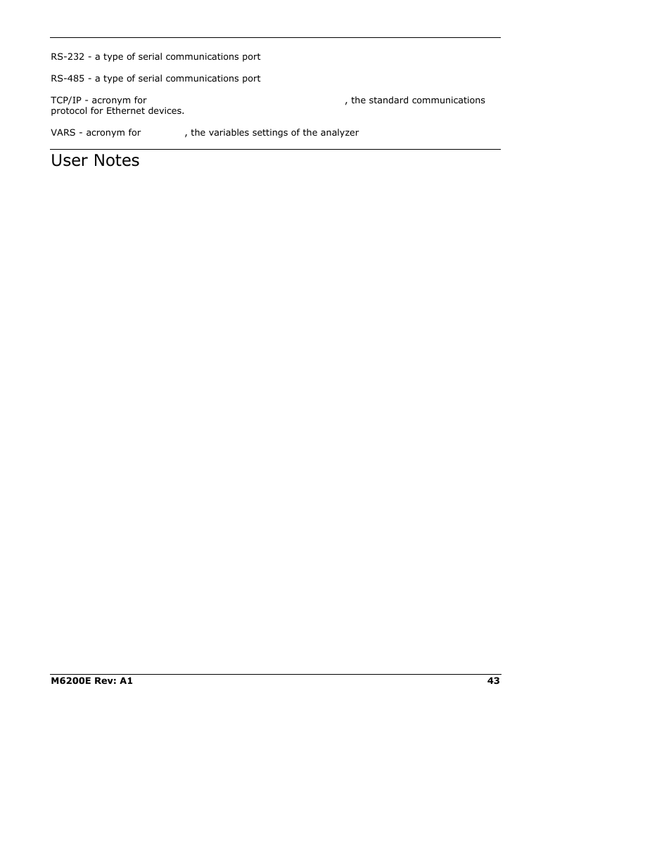 Teledyne 6200E - Sulfides Analyzer User Manual | Page 43 / 306