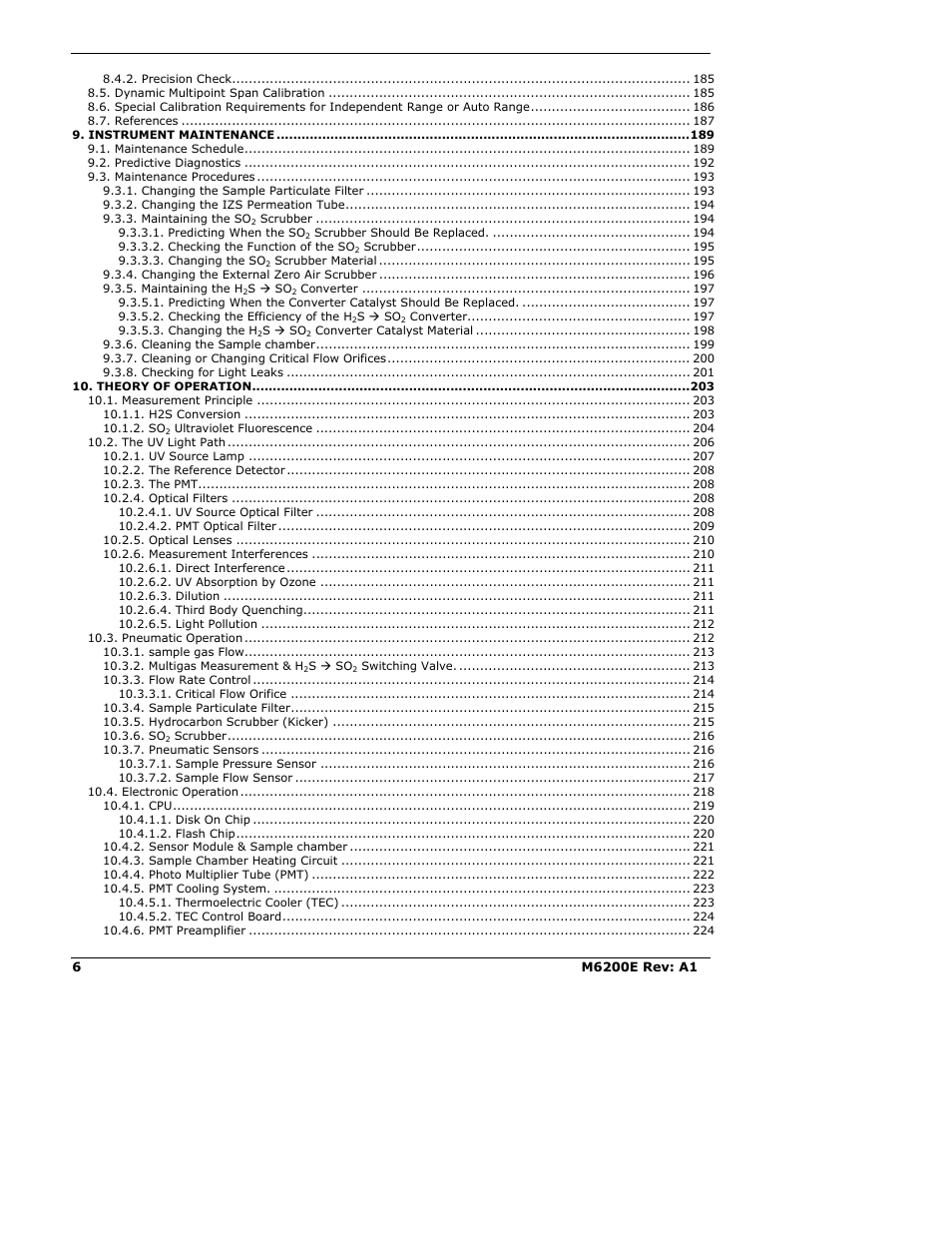 Teledyne 6200E - Sulfides Analyzer User Manual | Page 6 / 306