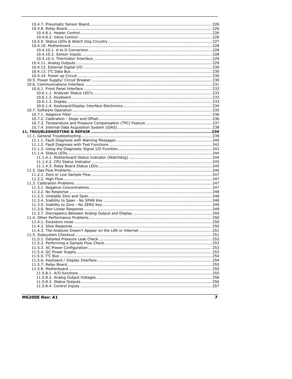 Teledyne 6200E - Sulfides Analyzer User Manual | Page 7 / 306