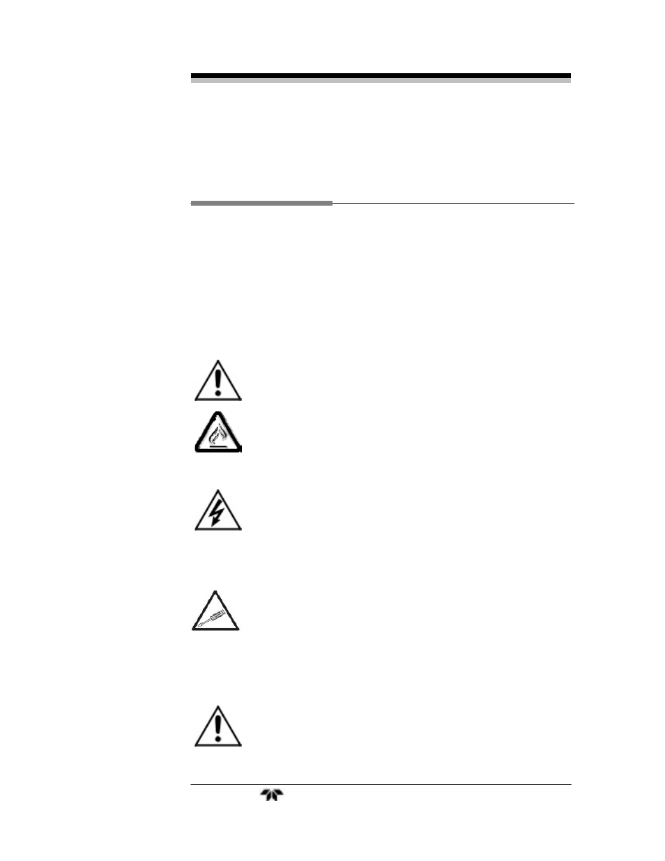 Safety messages | Teledyne 6650 - Fluorescence Probe - Oil in Water analysis system User Manual | Page 3 / 46