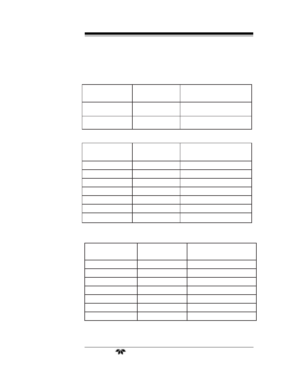 Table 1: data organization | Teledyne 6650 - Fluorescence Probe - Oil in Water analysis system User Manual | Page 43 / 46