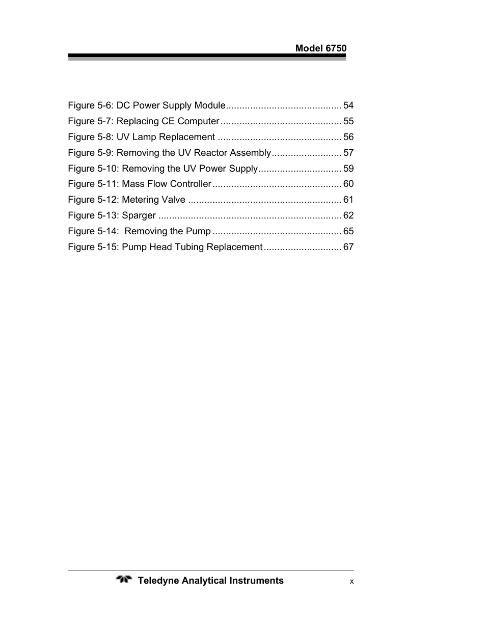 Teledyne 6750 - Total Organic Carbon analyzers User Manual | Page 10 / 96