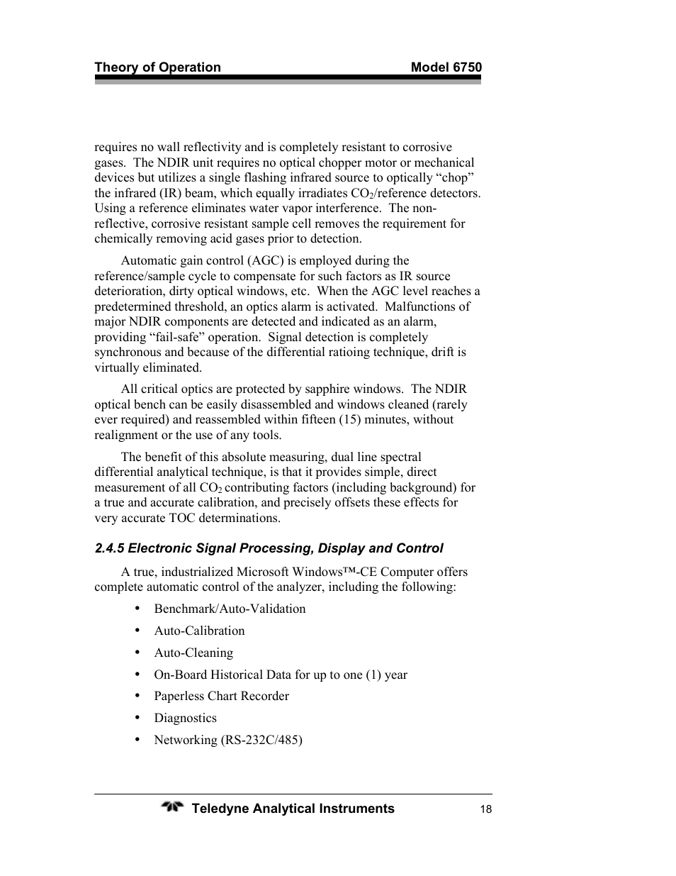 Teledyne 6750 - Total Organic Carbon analyzers User Manual | Page 30 / 96