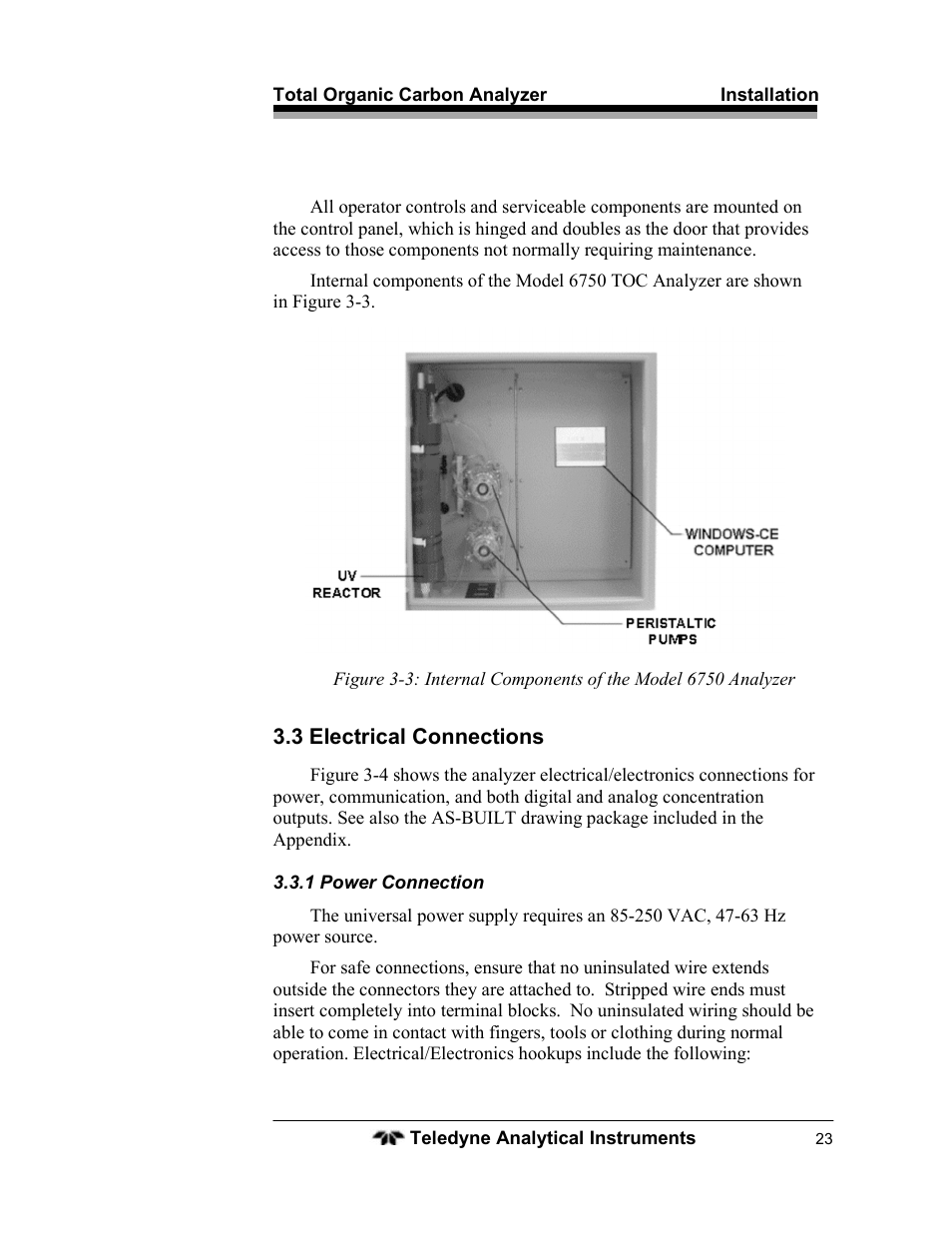 Teledyne 6750 - Total Organic Carbon analyzers User Manual | Page 35 / 96