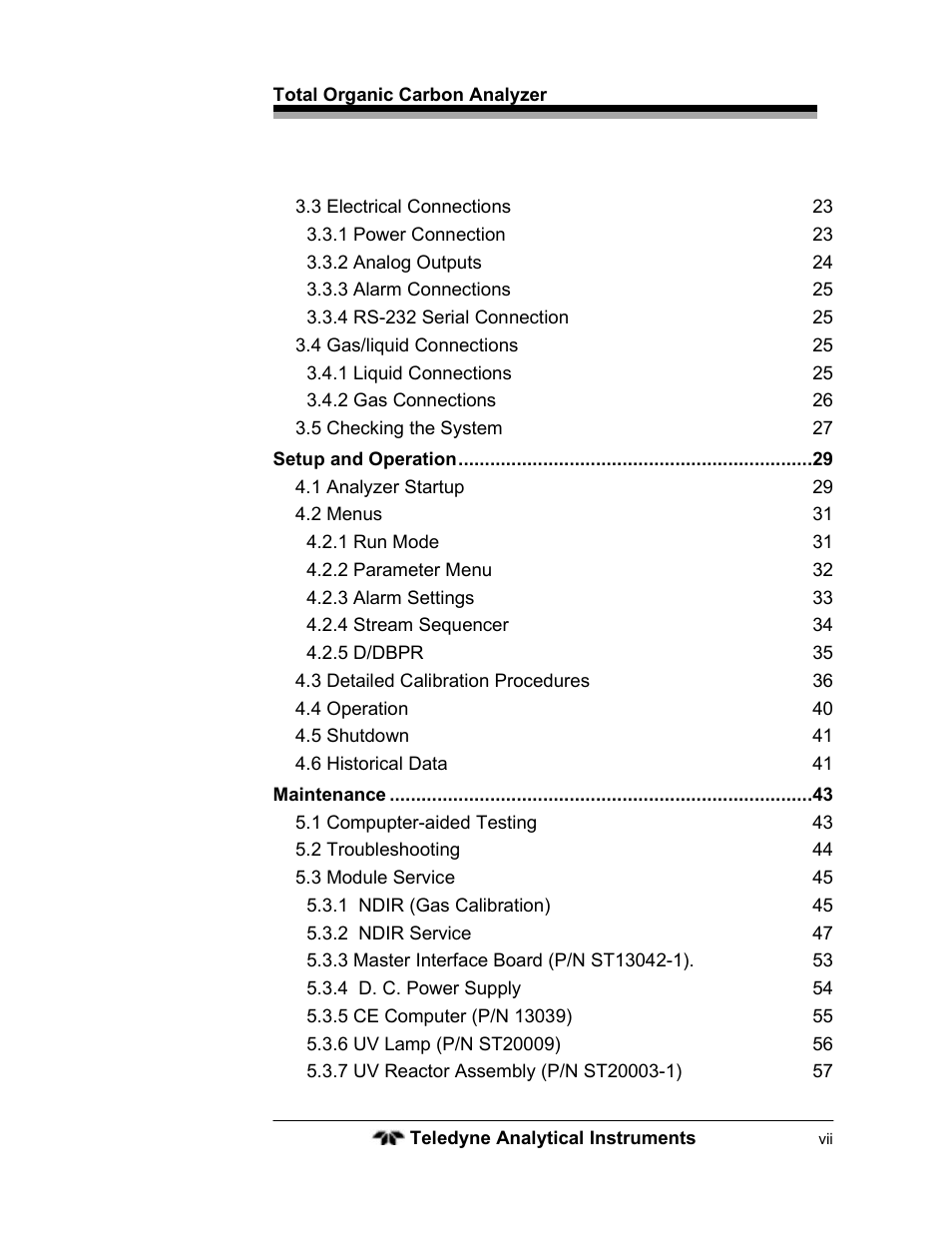 Teledyne 6750 - Total Organic Carbon analyzers User Manual | Page 7 / 96