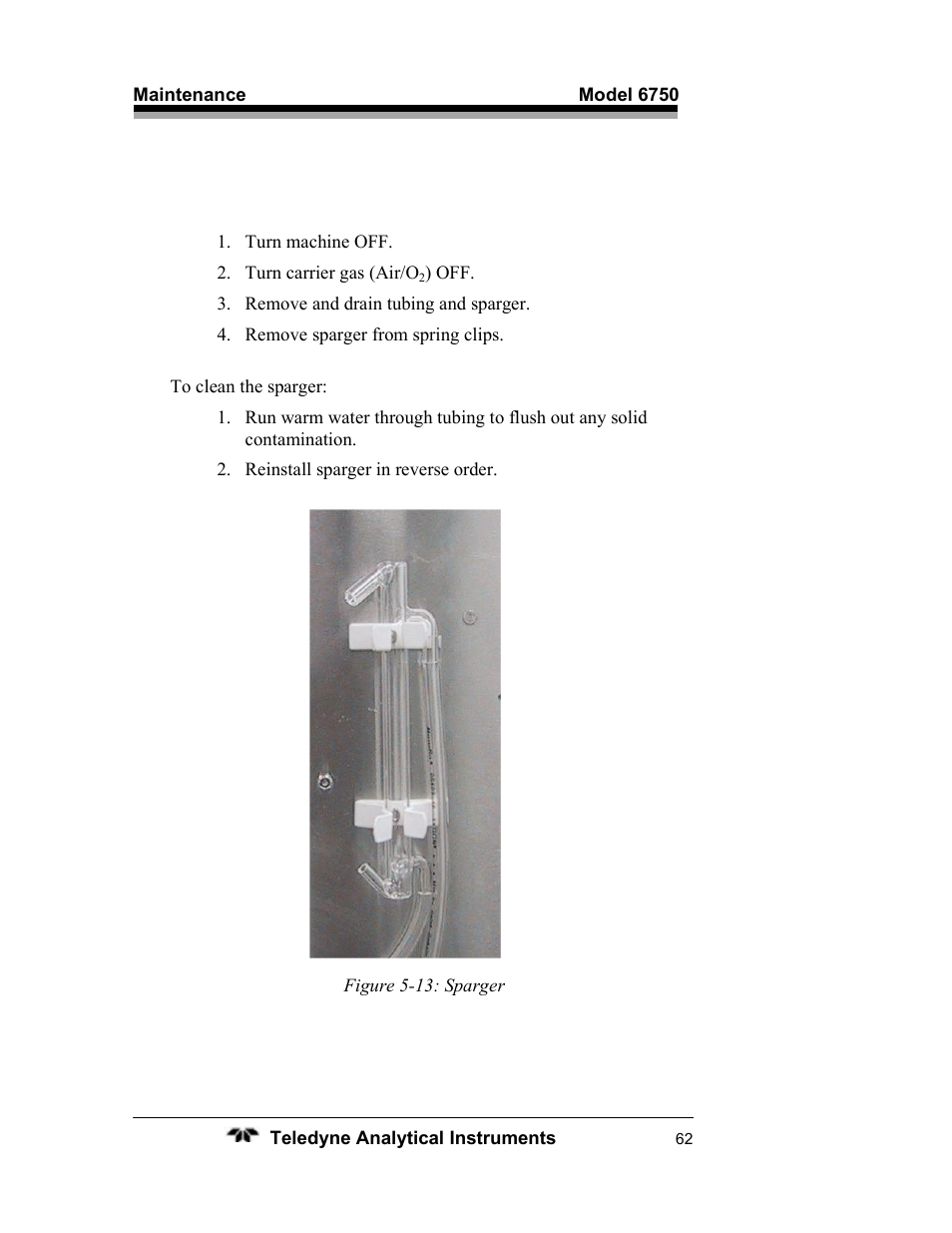 Teledyne 6750 - Total Organic Carbon analyzers User Manual | Page 74 / 96