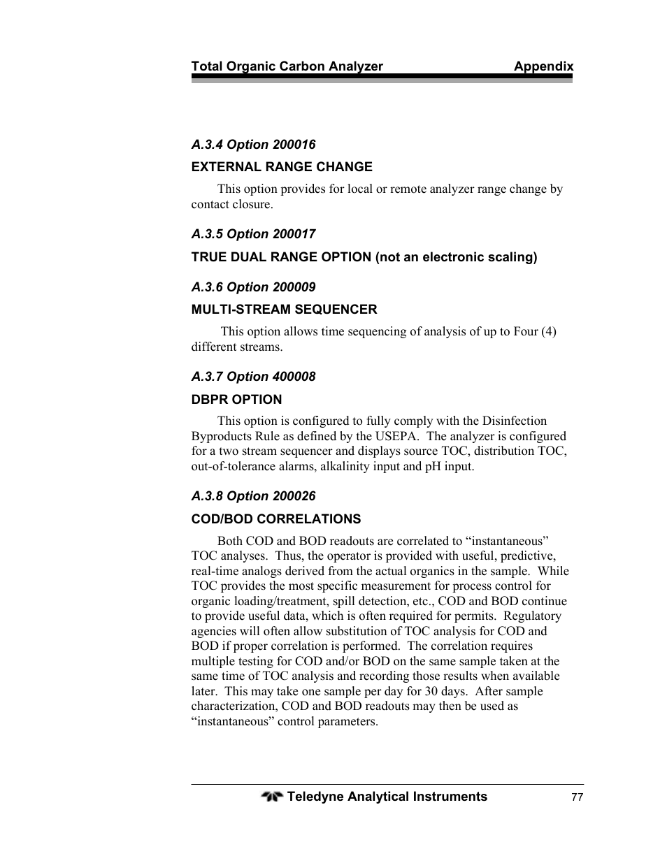 Teledyne 6750 - Total Organic Carbon analyzers User Manual | Page 89 / 96