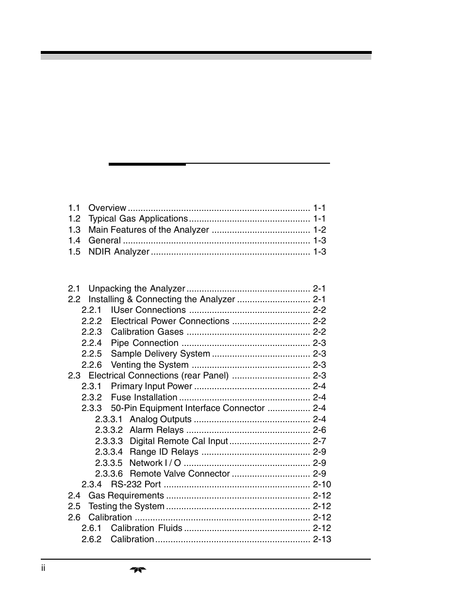 Teledyne 7300a - NDIR analyzer User Manual | Page 6 / 85