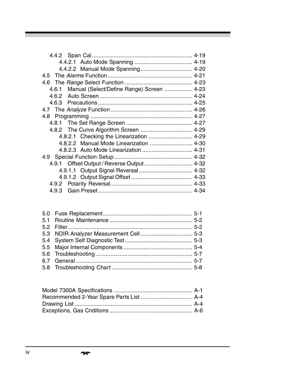 Teledyne 7300a - NDIR analyzer User Manual | Page 8 / 85