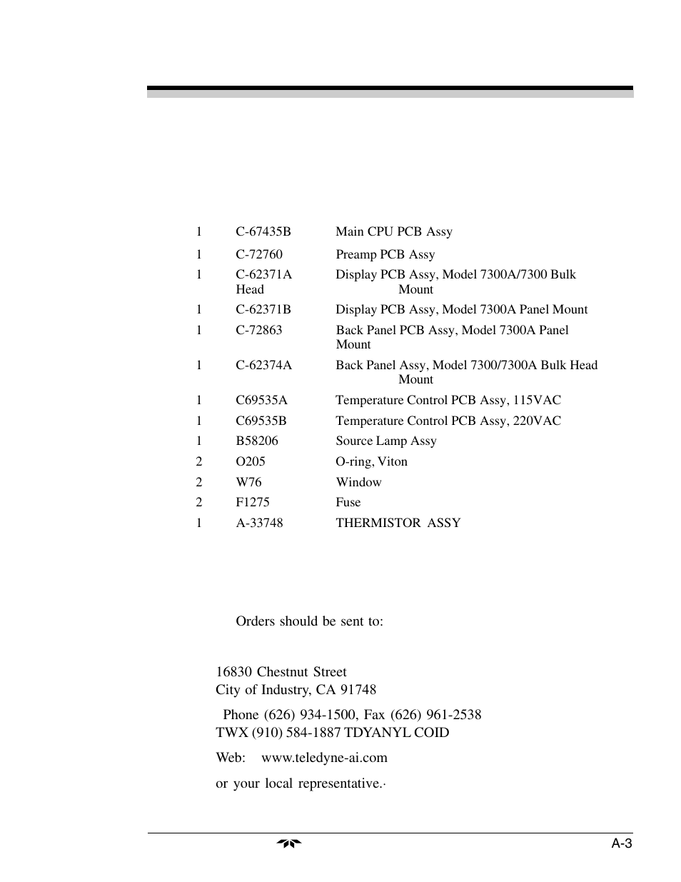 Teledyne 7300a - NDIR analyzer User Manual | Page 83 / 85