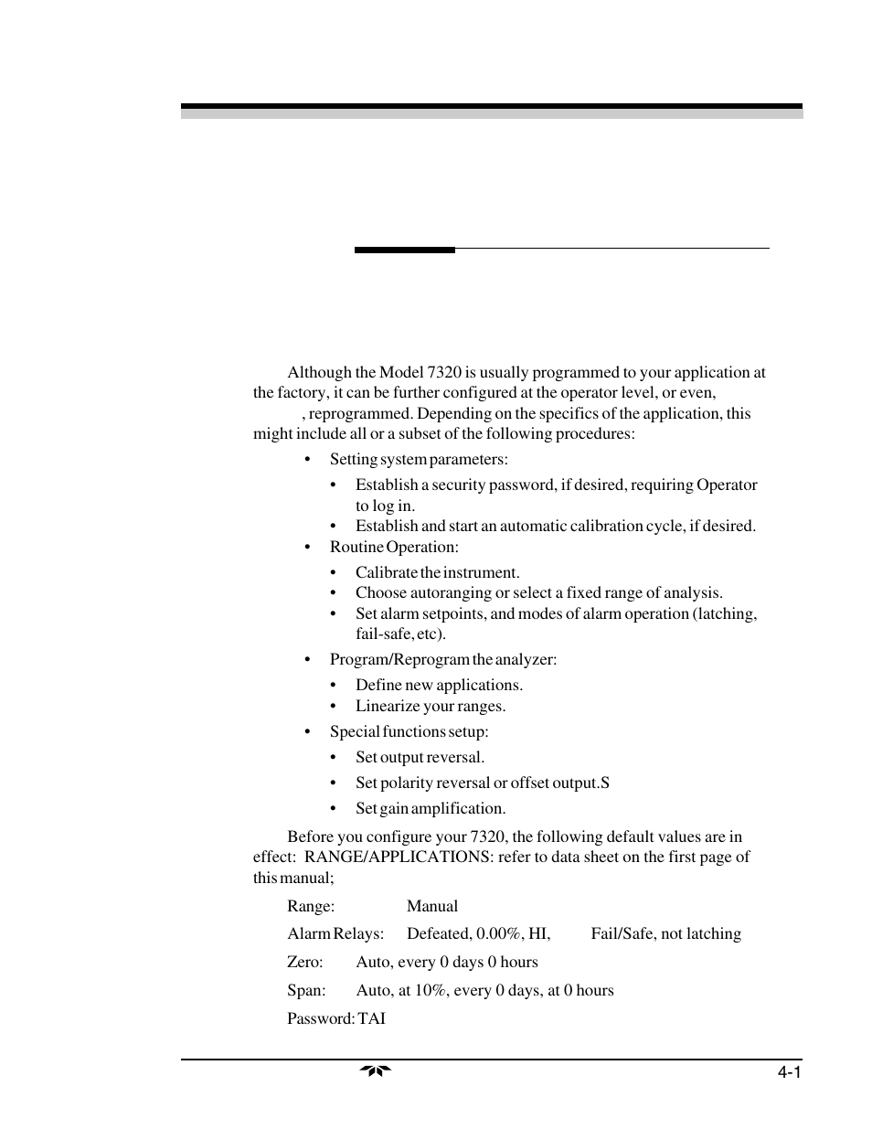 Operation | Teledyne 7320 - NDIR analyzer User Manual | Page 39 / 85