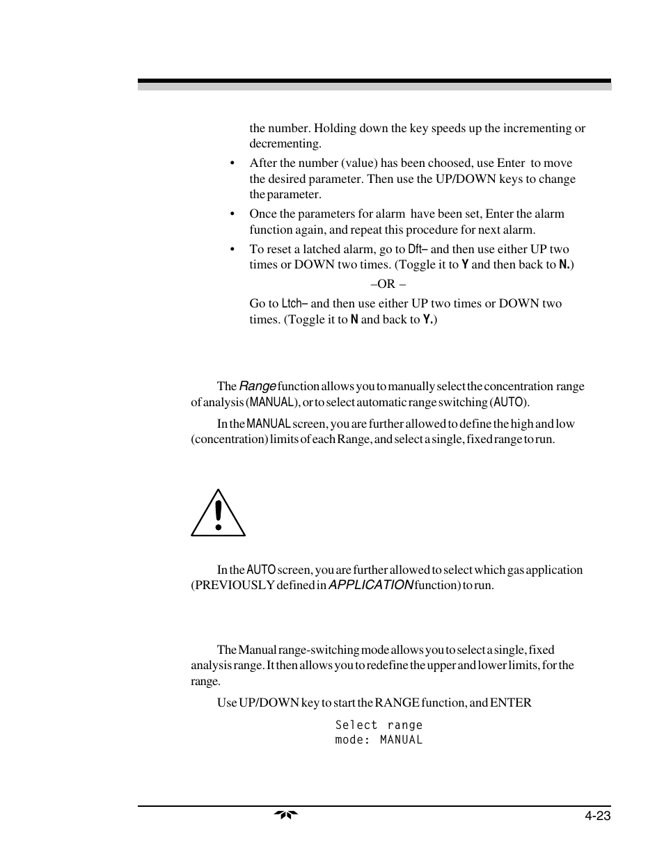 Range | Teledyne 7320 - NDIR analyzer User Manual | Page 61 / 85