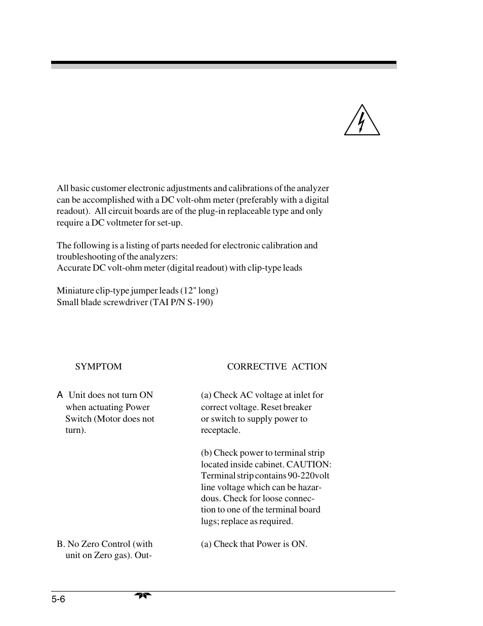 8 trouble shooting chart | Teledyne 7320 - NDIR analyzer User Manual | Page 78 / 85