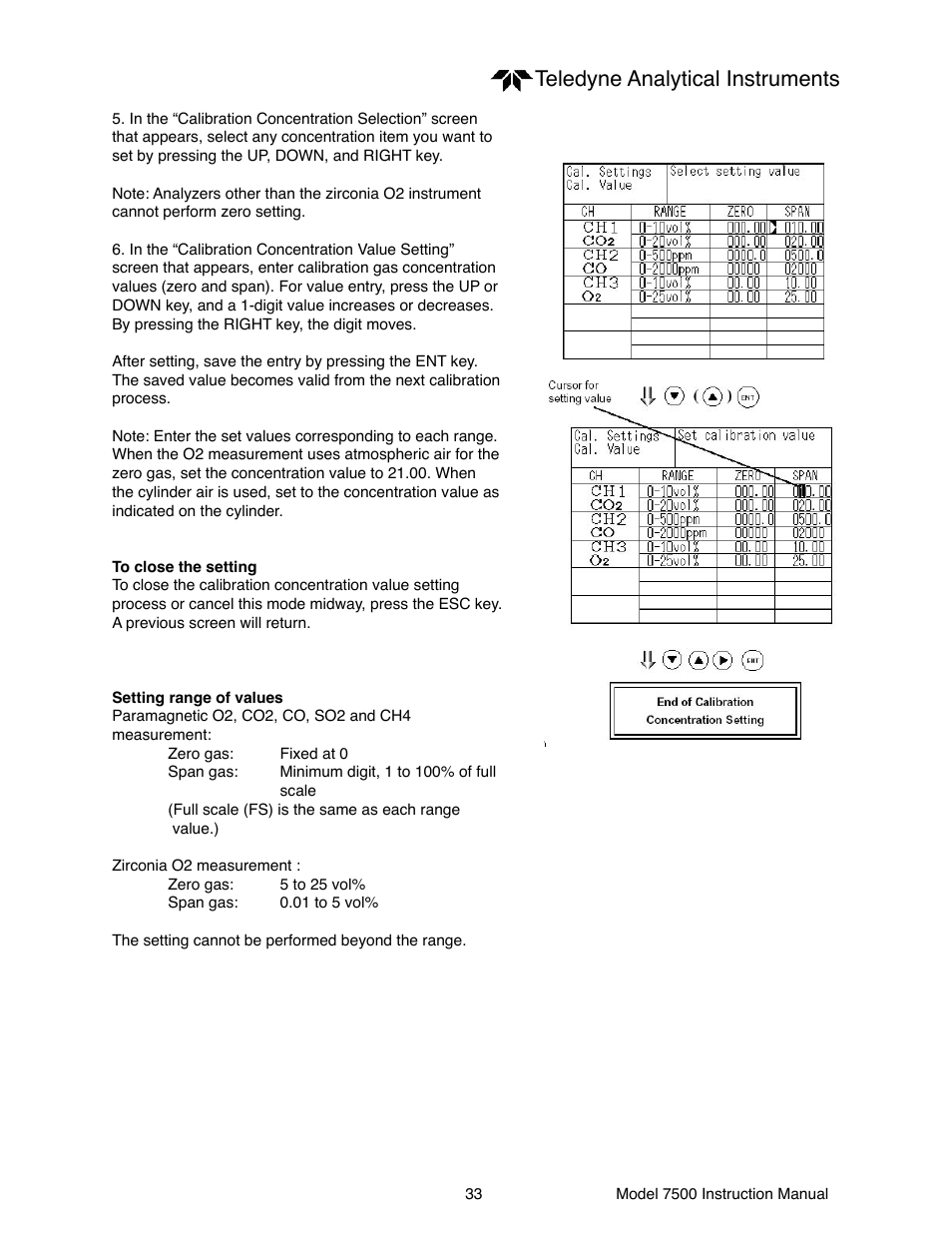 Teledyne analytical instruments | Teledyne 7500 - Infrared gas analyzer - operating manual User Manual | Page 33 / 80