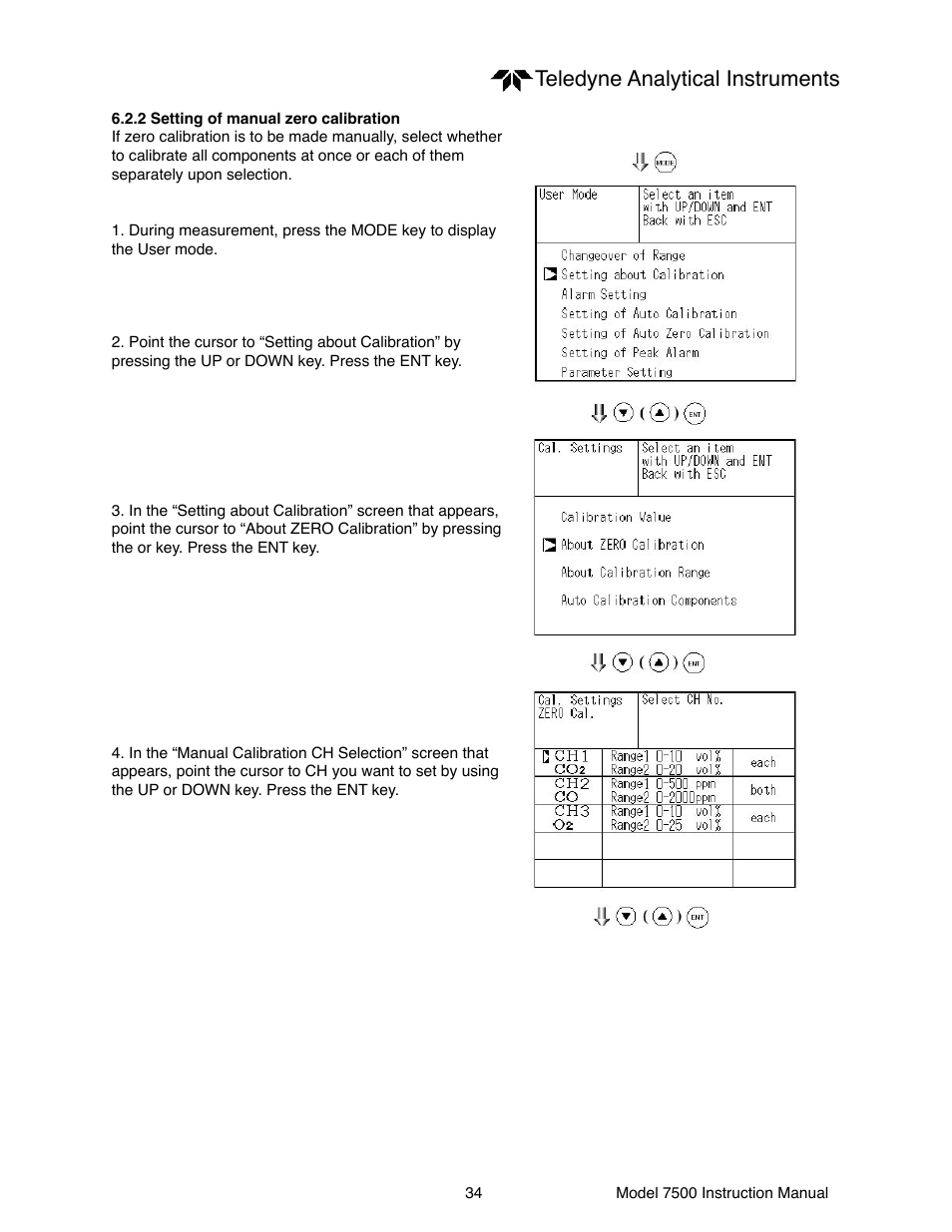 Teledyne analytical instruments | Teledyne 7500 - Infrared gas analyzer - operating manual User Manual | Page 34 / 80