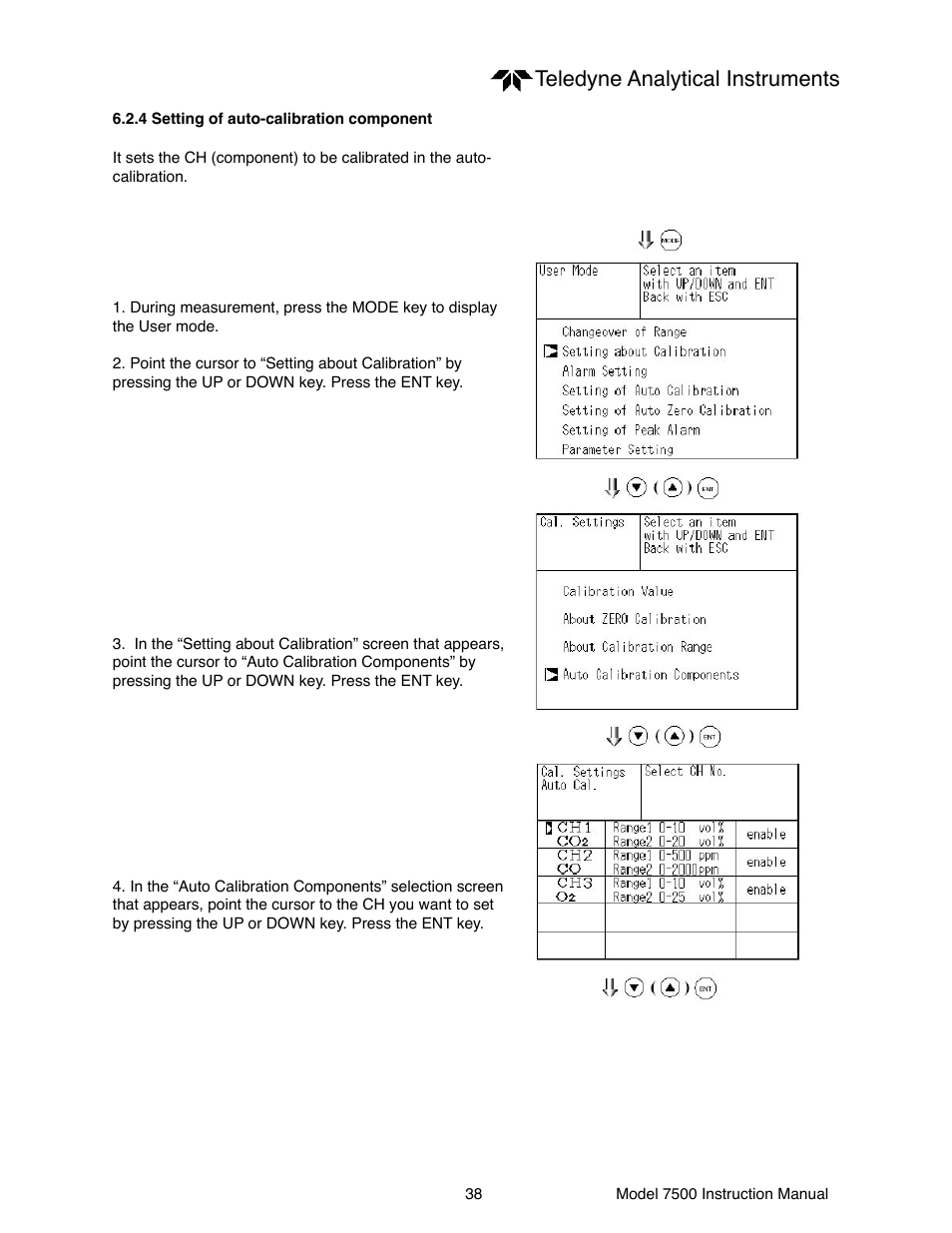 Teledyne analytical instruments | Teledyne 7500 - Infrared gas analyzer - operating manual User Manual | Page 38 / 80