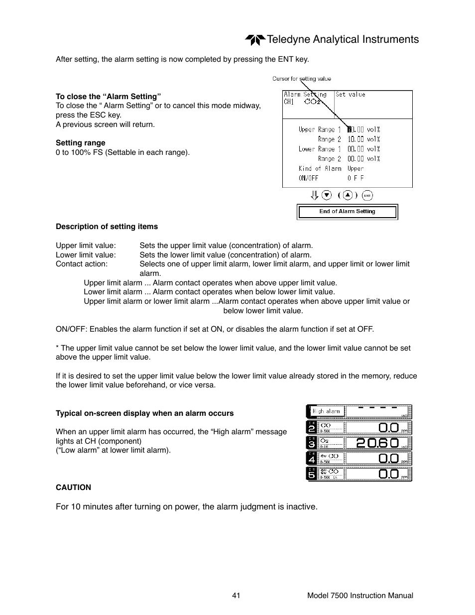 Teledyne analytical instruments | Teledyne 7500 - Infrared gas analyzer - operating manual User Manual | Page 41 / 80