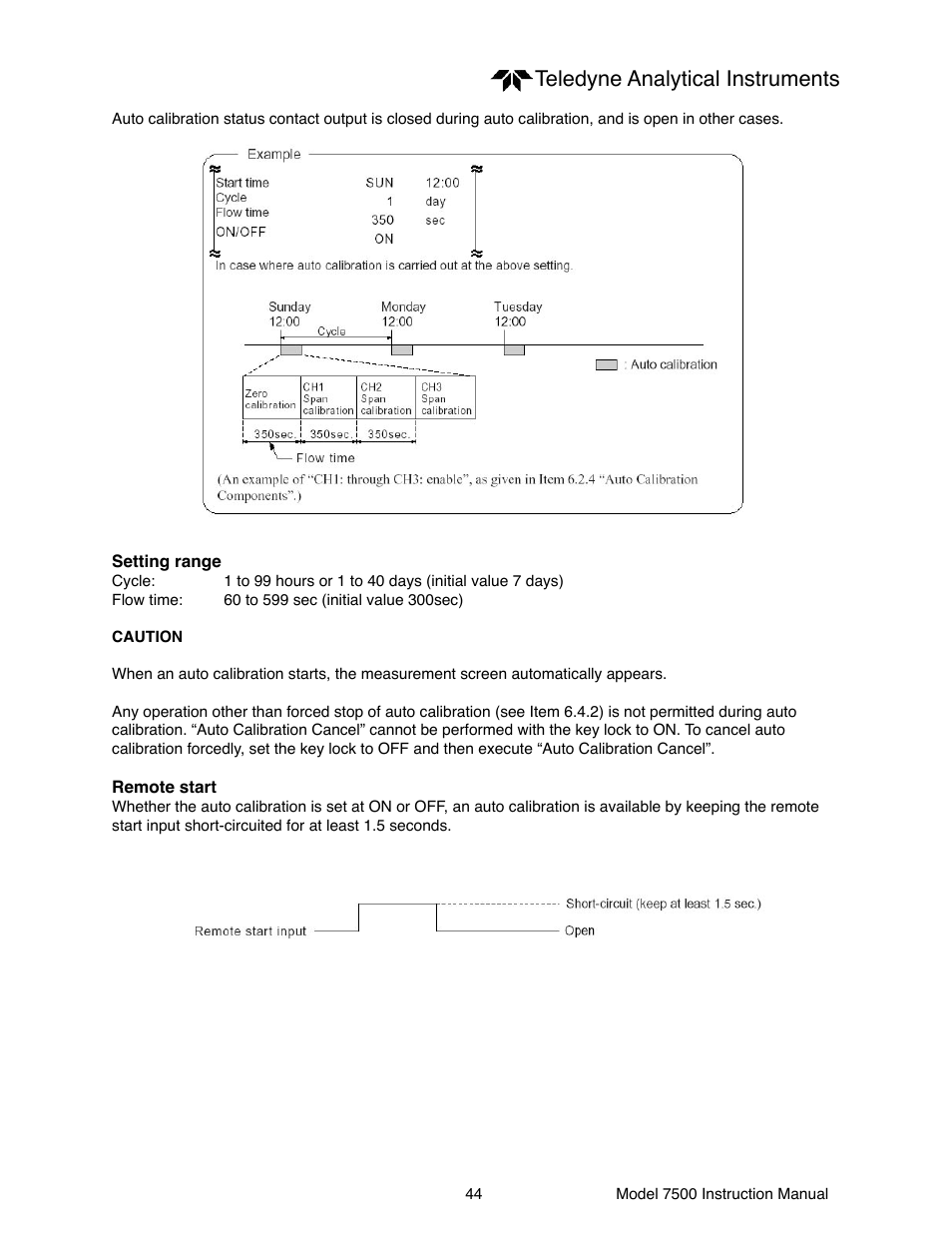 Teledyne analytical instruments | Teledyne 7500 - Infrared gas analyzer - operating manual User Manual | Page 44 / 80