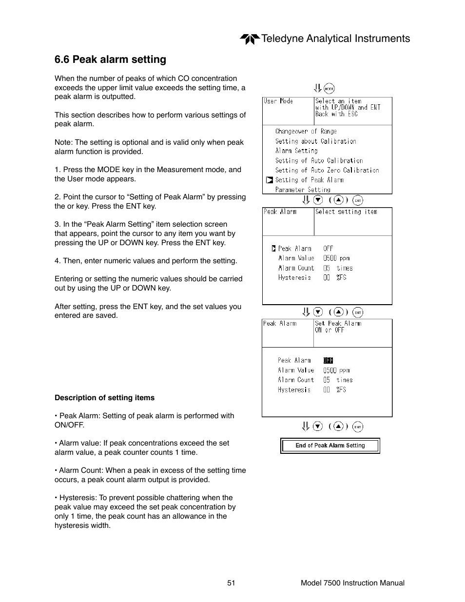 Teledyne 7500 - Infrared gas analyzer - operating manual User Manual | Page 51 / 80