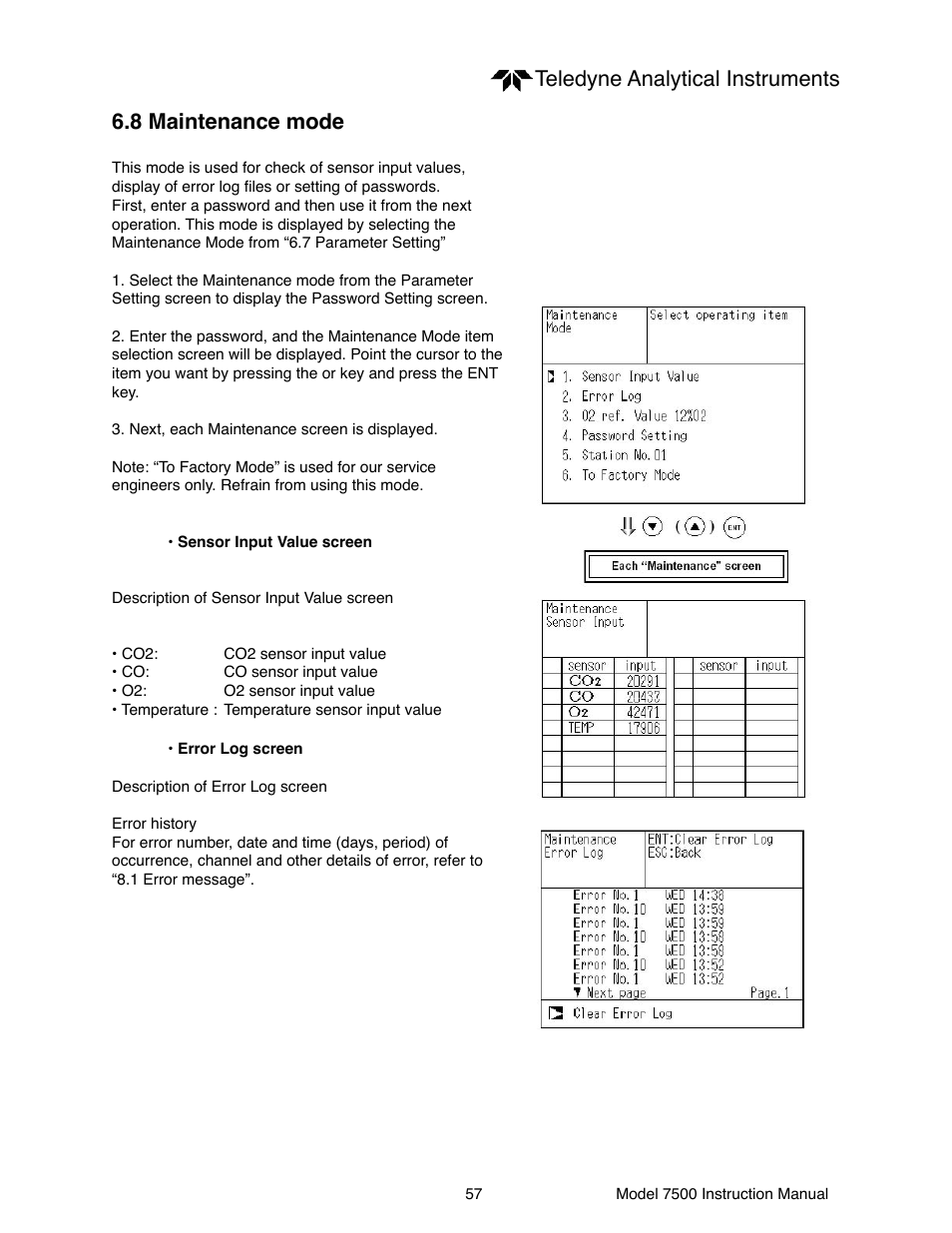 Teledyne 7500 - Infrared gas analyzer - operating manual User Manual | Page 57 / 80