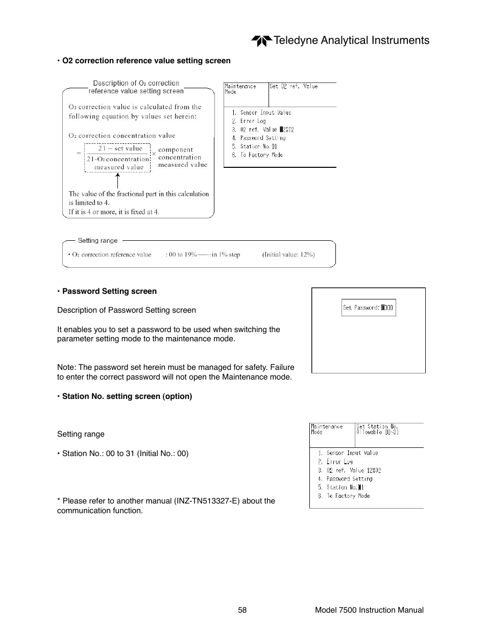 Teledyne analytical instruments | Teledyne 7500 - Infrared gas analyzer - operating manual User Manual | Page 58 / 80