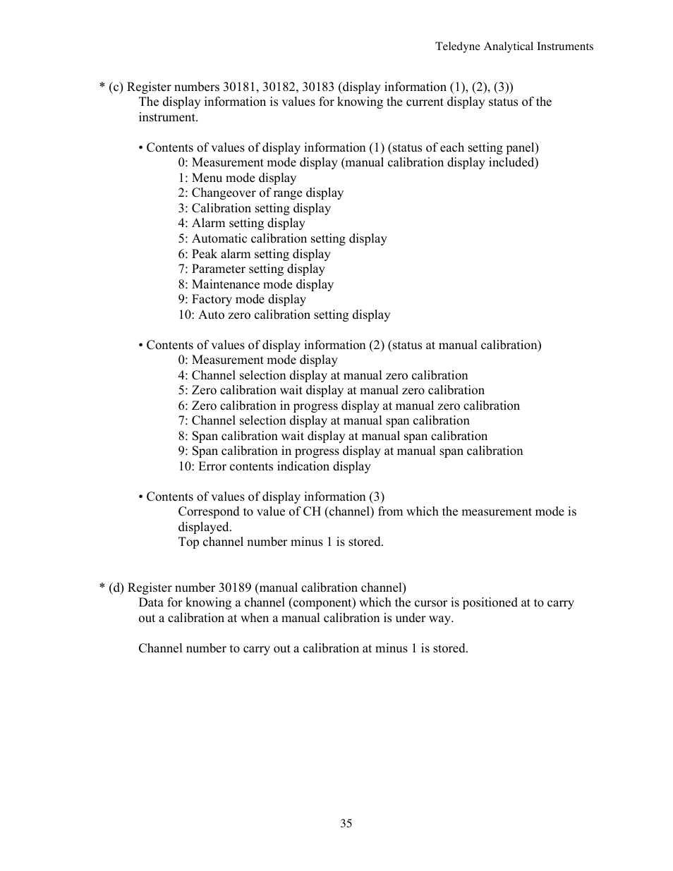 Teledyne 7600 - Infrared gas analyzer - communication manual User Manual | Page 35 / 42