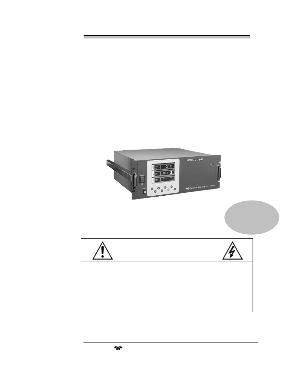 Teledyne 7600 - Infrared gas analyzer - operating manual User Manual | 126 pages