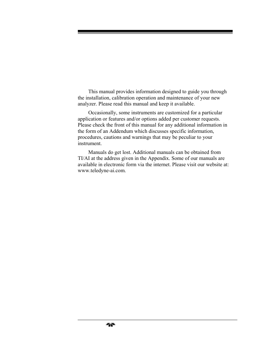 Teledyne 7600 - Infrared gas analyzer - operating manual User Manual | Page 5 / 126