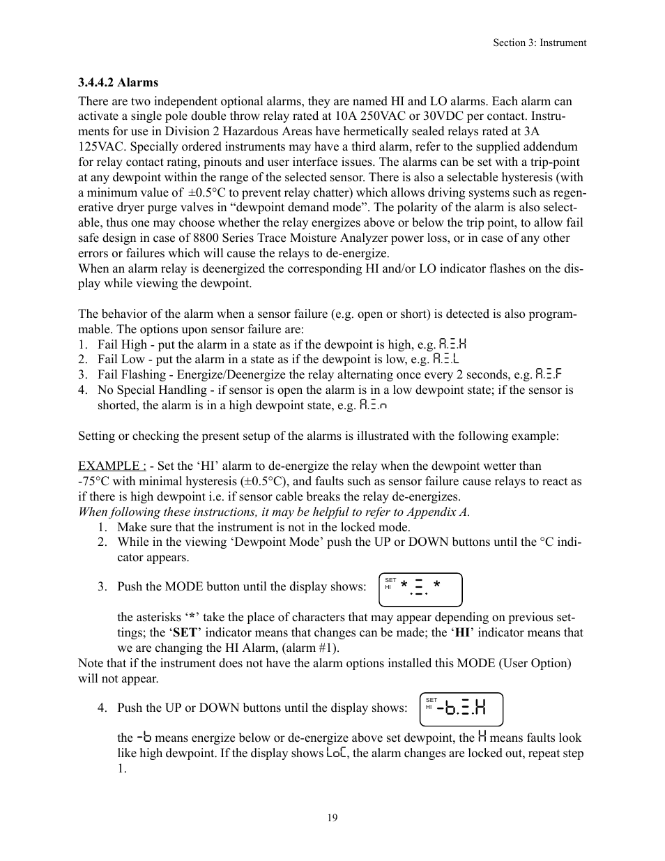 2 alarms, 2 al | Teledyne 8800A/8800B - Panel / Wall mount trace moisture analyzer User Manual | Page 26 / 72