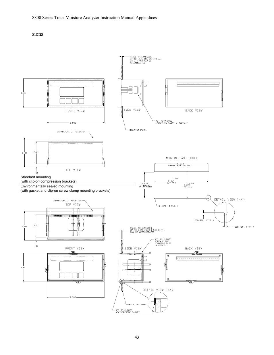 Teledyne 8800A/8800B - Panel / Wall mount trace moisture analyzer User Manual | Page 50 / 72