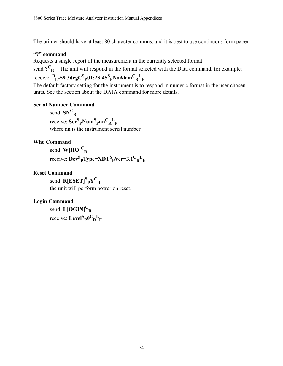 Teledyne 8800A/8800B - Panel / Wall mount trace moisture analyzer User Manual | Page 61 / 72