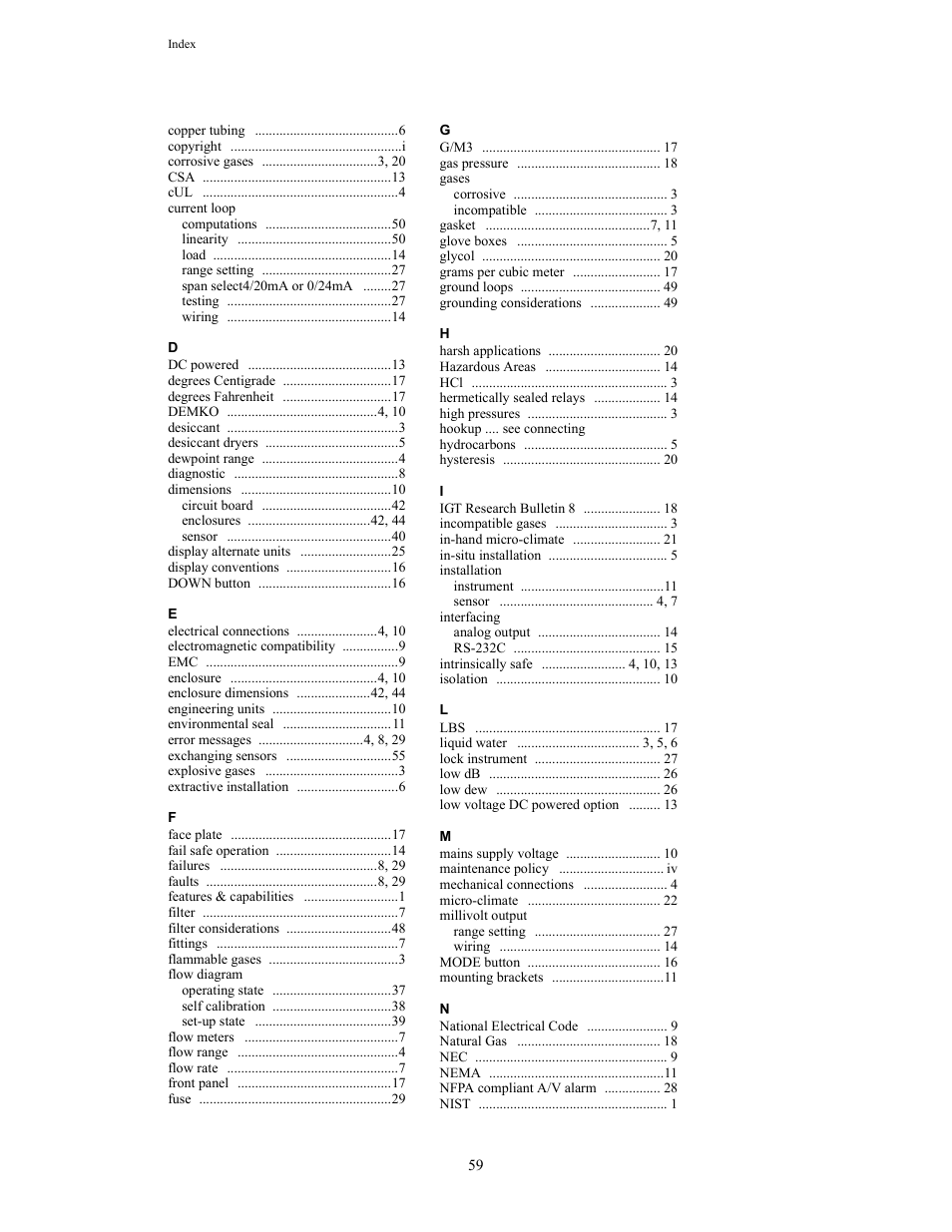 Teledyne 8800A/8800B - Panel / Wall mount trace moisture analyzer User Manual | Page 69 / 72