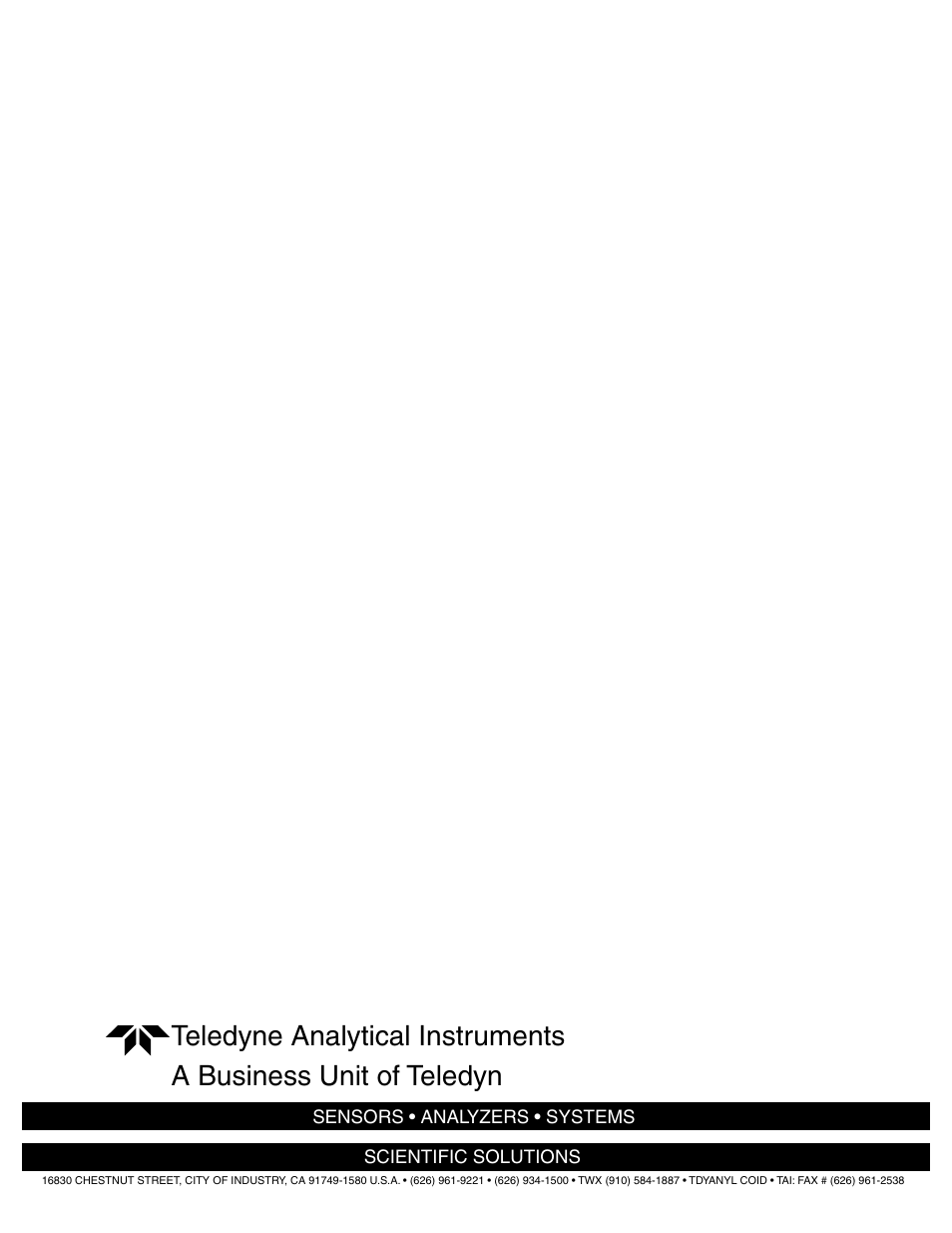 Teledyne 8800A/8800B - Panel / Wall mount trace moisture analyzer User Manual | Page 72 / 72