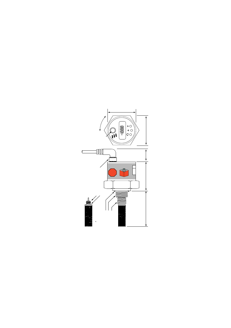 Appendix c: lpdt mechanical drawing, Appendix c: 8800t mechanical drawing, Oint transmitter | Flats f or 1 " wrench | Teledyne 8800T - Trace moisture analyzer - transmitter User Manual | Page 38 / 49