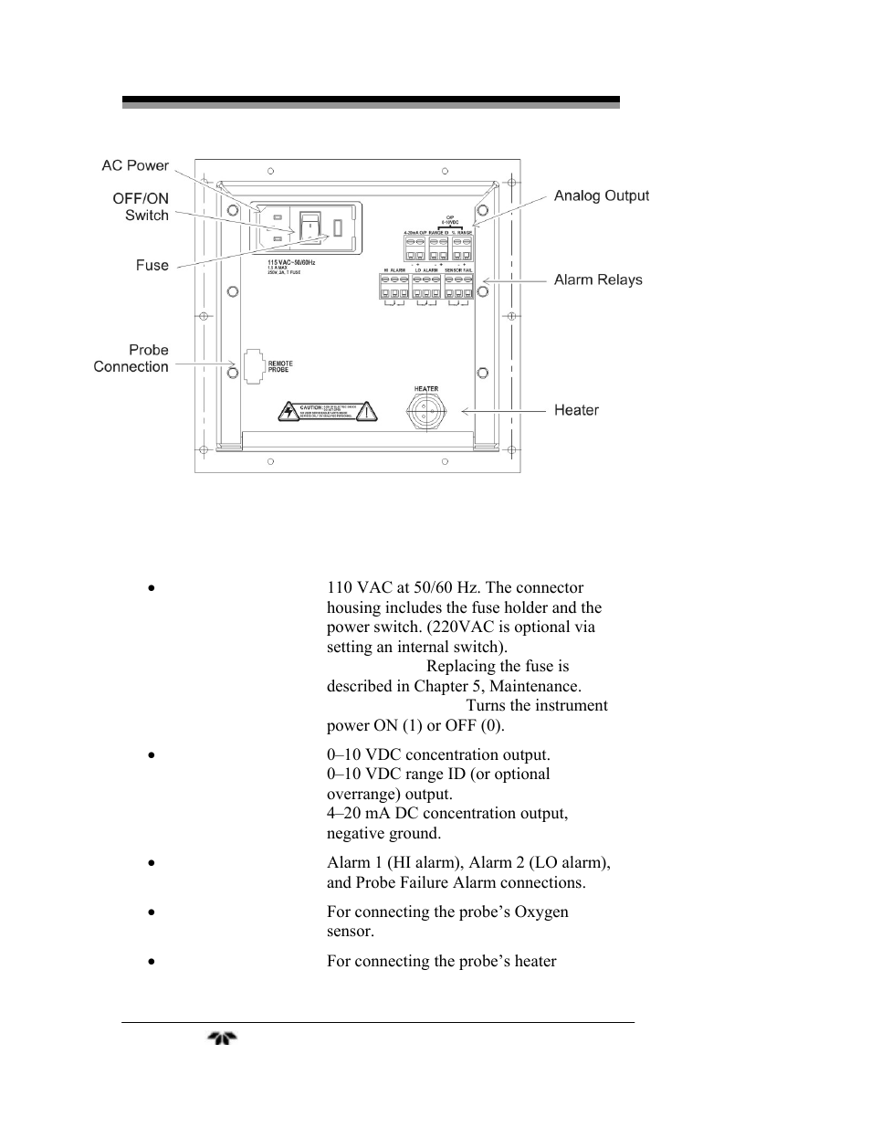 Teledyne 9060L - Zirconium oxide flue gas oxygen analyzer User Manual | Page 14 / 51