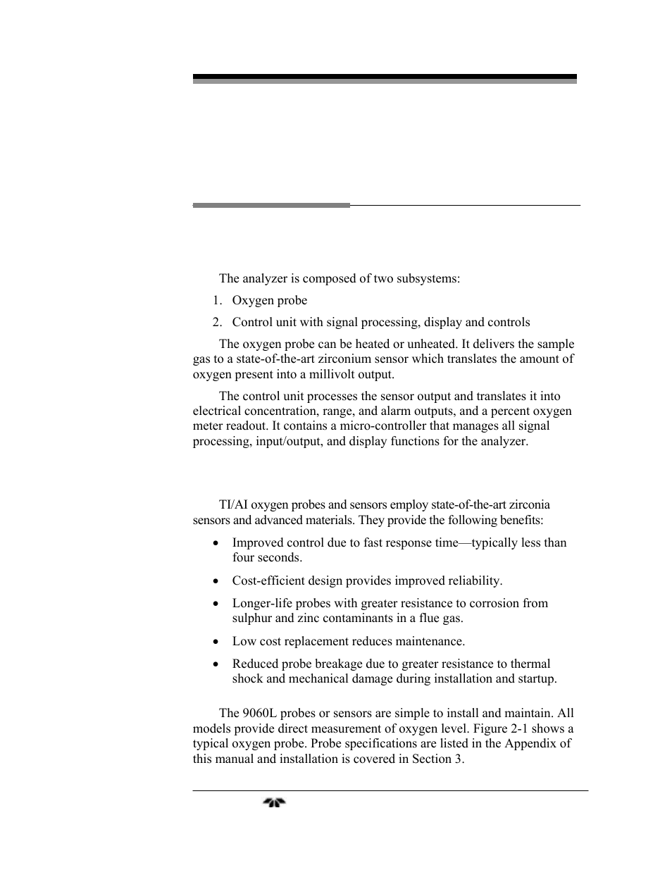 Operational theory | Teledyne 9060L - Zirconium oxide flue gas oxygen analyzer User Manual | Page 15 / 51