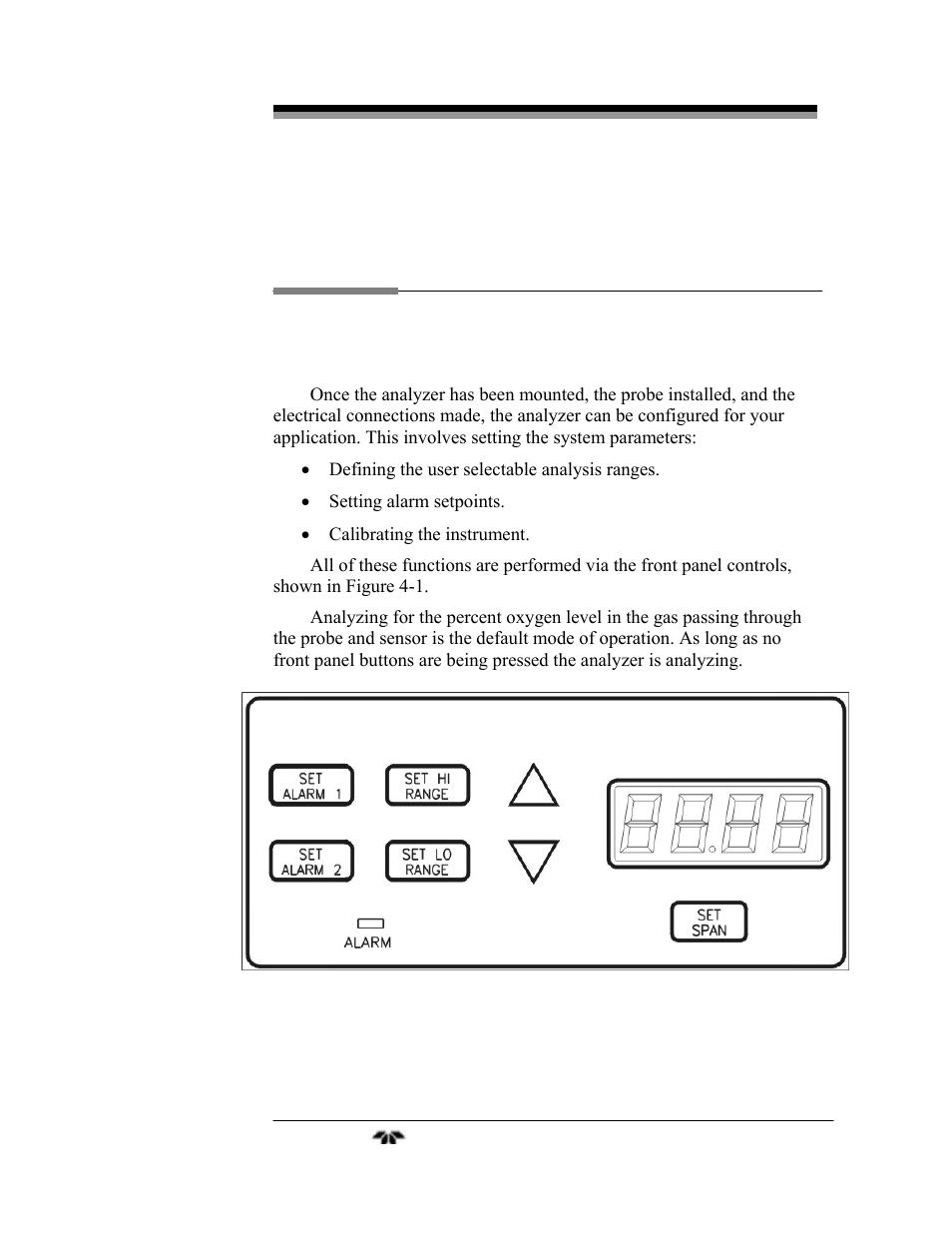 Operation | Teledyne 9060L - Zirconium oxide flue gas oxygen analyzer User Manual | Page 31 / 51