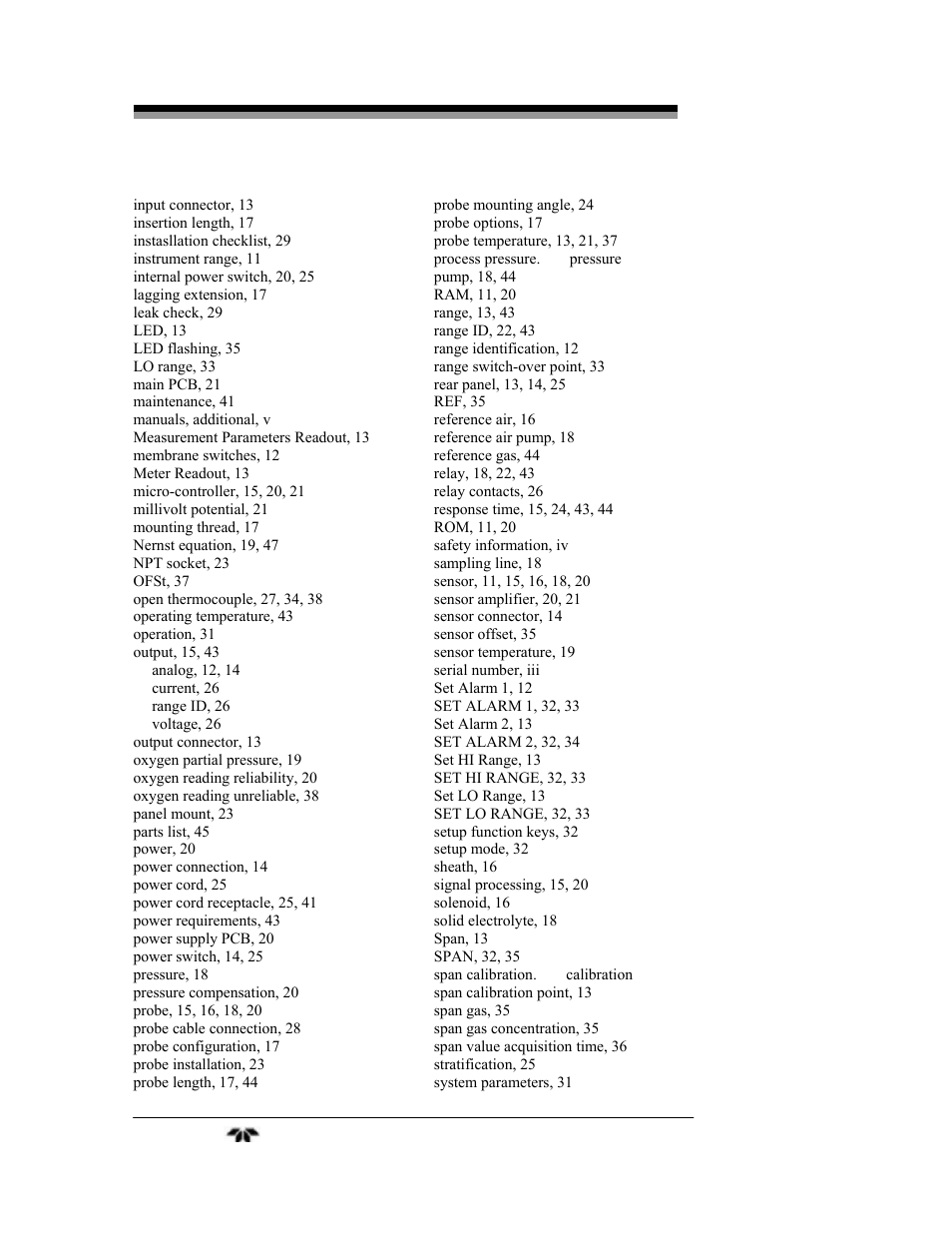 Teledyne 9060L - Zirconium oxide flue gas oxygen analyzer User Manual | Page 50 / 51