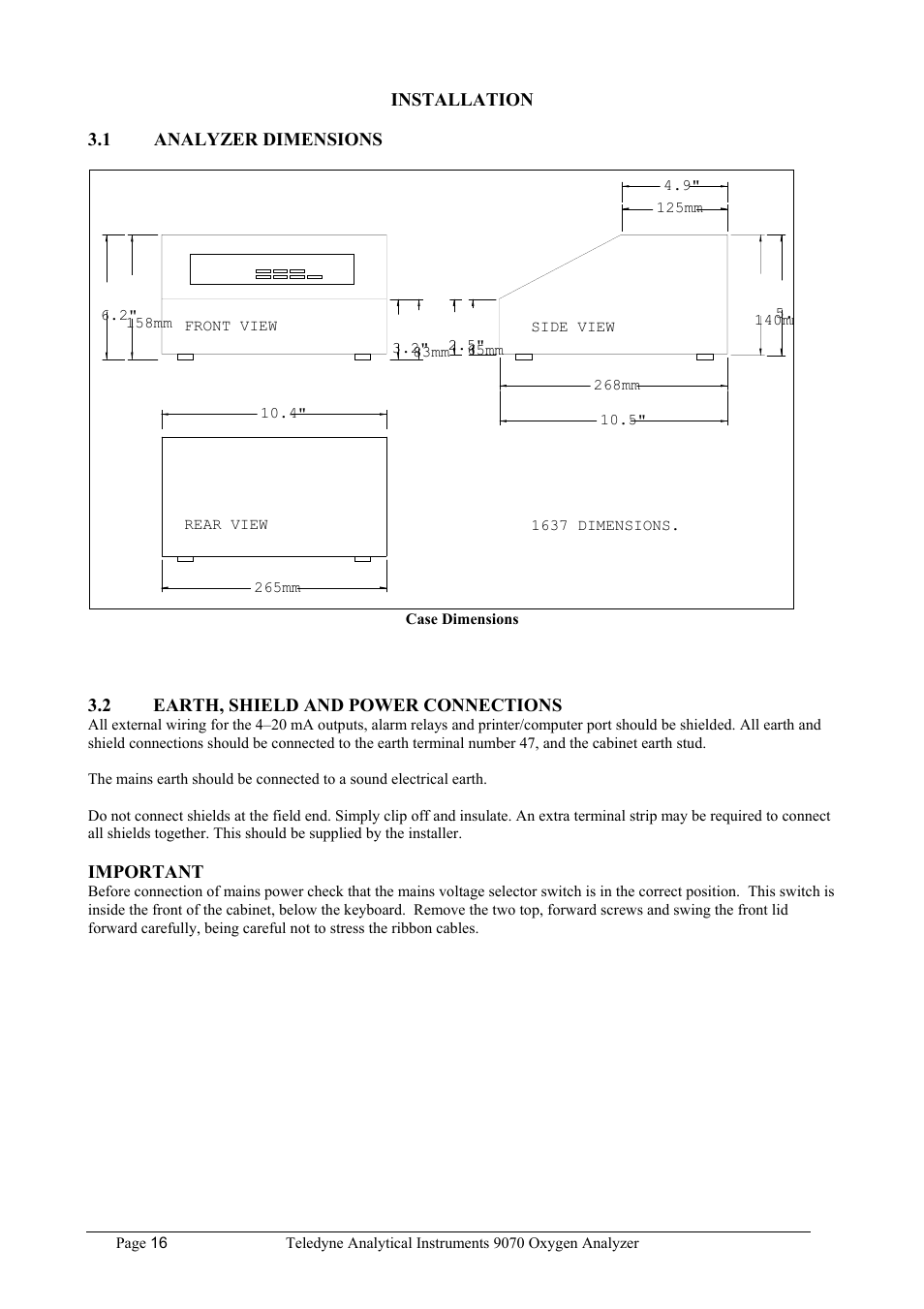 Teledyne 9070 - O2 and CO2 Food package analyzer (preliminary) User Manual | Page 16 / 50