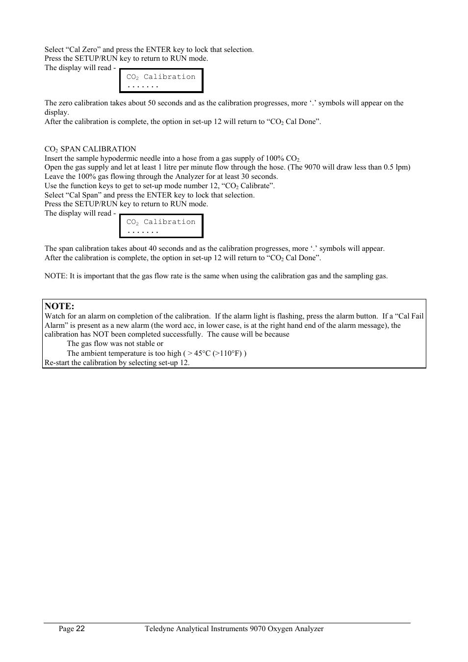 Teledyne 9070 - O2 and CO2 Food package analyzer (preliminary) User Manual | Page 22 / 50
