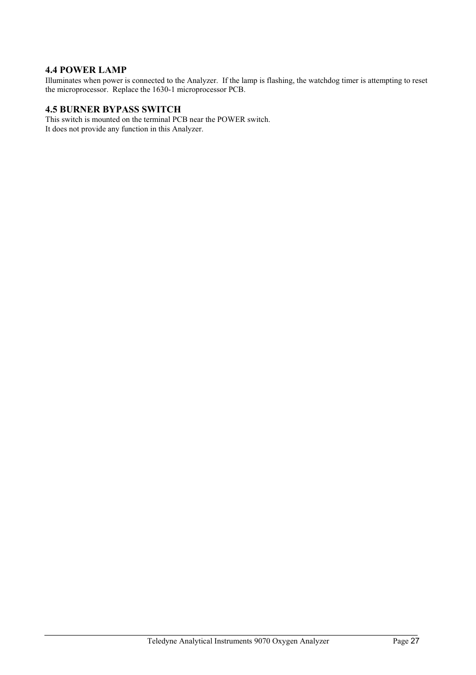 Teledyne 9070 - O2 and CO2 Food package analyzer (preliminary) User Manual | Page 27 / 50