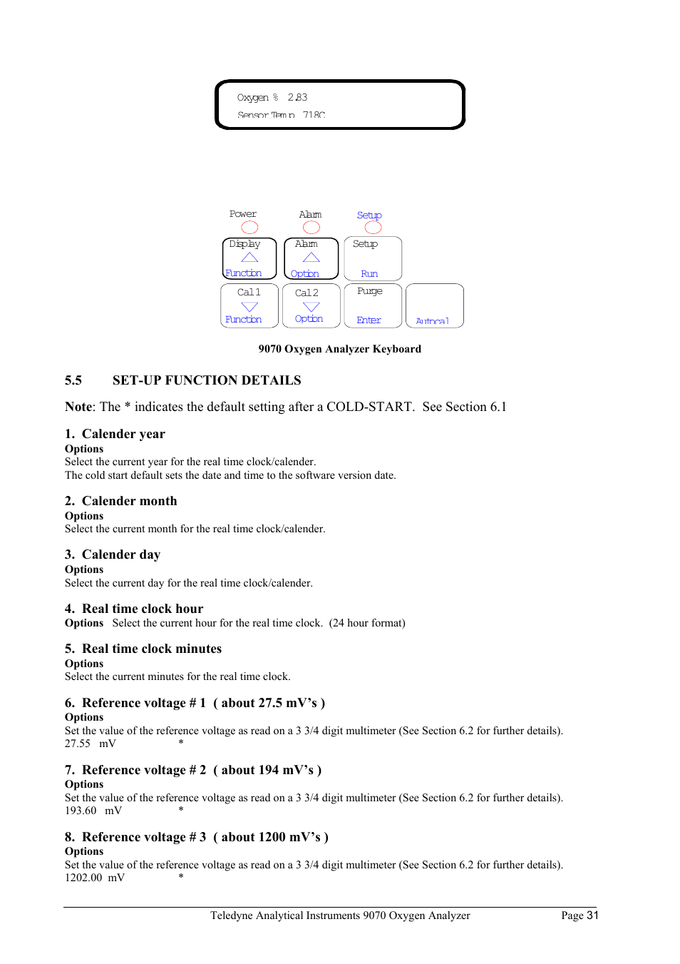 Teledyne 9070 - O2 and CO2 Food package analyzer (preliminary) User Manual | Page 31 / 50
