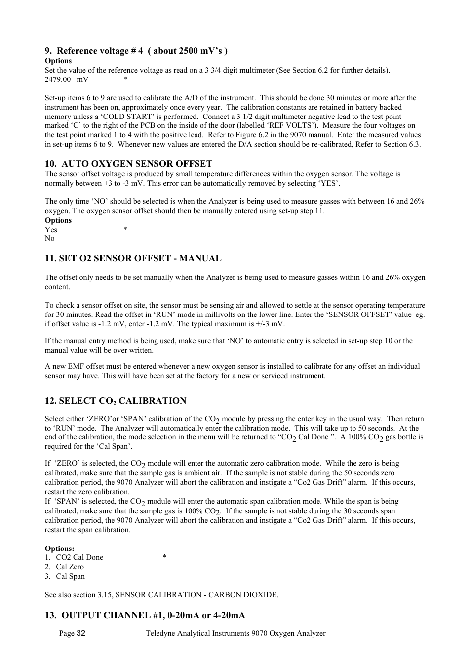 Teledyne 9070 - O2 and CO2 Food package analyzer (preliminary) User Manual | Page 32 / 50