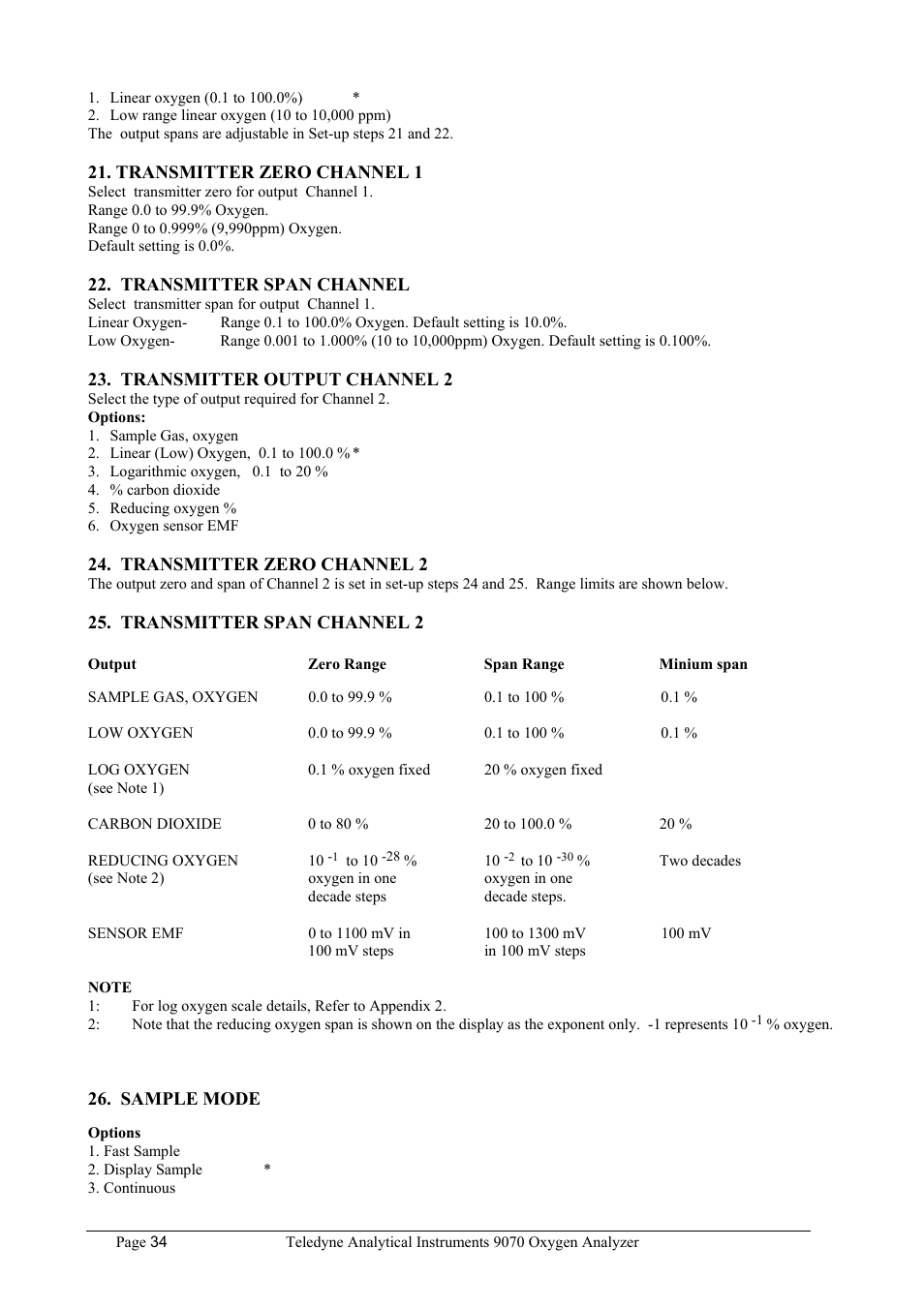 Teledyne 9070 - O2 and CO2 Food package analyzer (preliminary) User Manual | Page 34 / 50