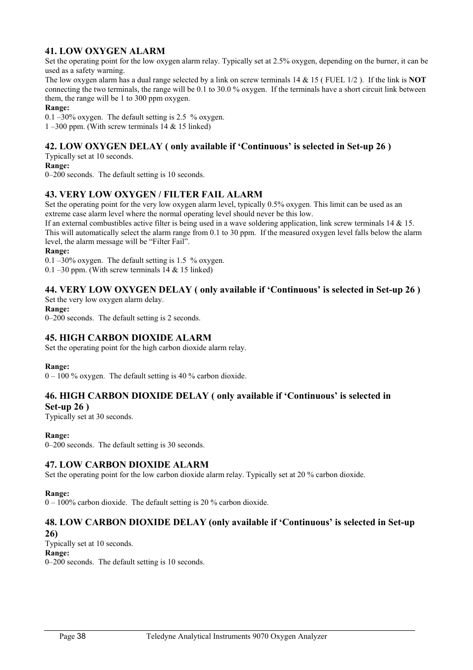 Teledyne 9070 - O2 and CO2 Food package analyzer (preliminary) User Manual | Page 38 / 50