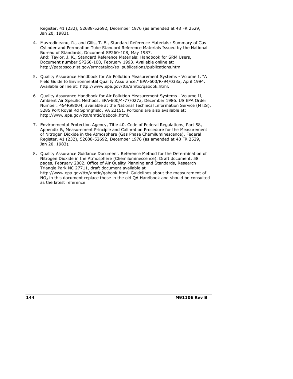 Teledyne 9110E - Nitrogen Oxides Analyzer User Manual | Page 158 / 280