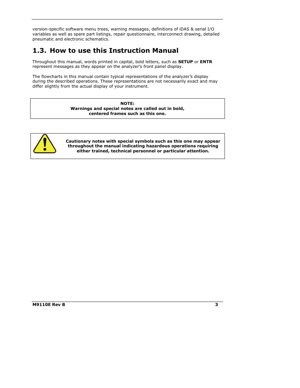 How to use this instruction manual | Teledyne 9110E - Nitrogen Oxides Analyzer User Manual | Page 17 / 280