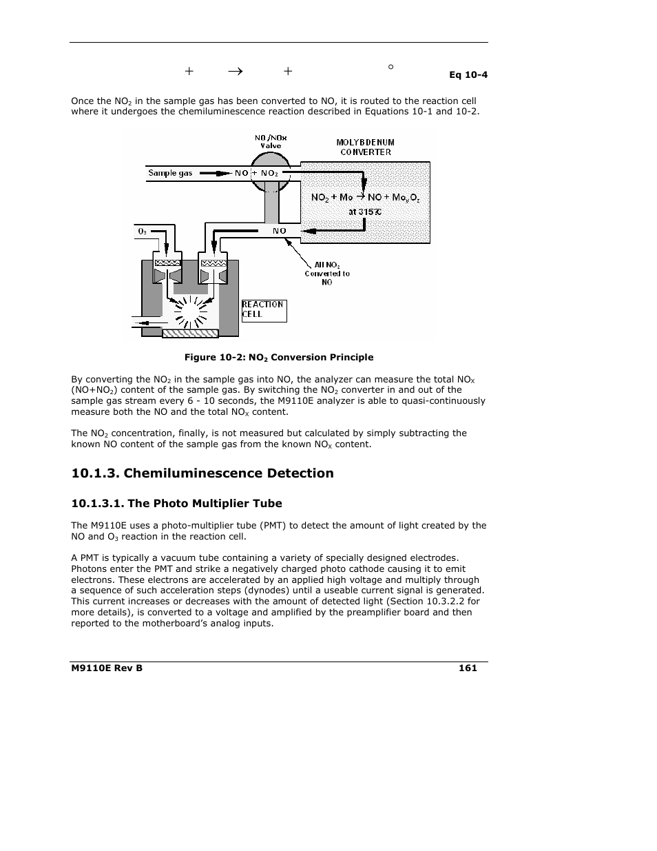 Cat o m xno ymo xno, Chemiluminescence detection | Teledyne 9110E - Nitrogen Oxides Analyzer User Manual | Page 175 / 280